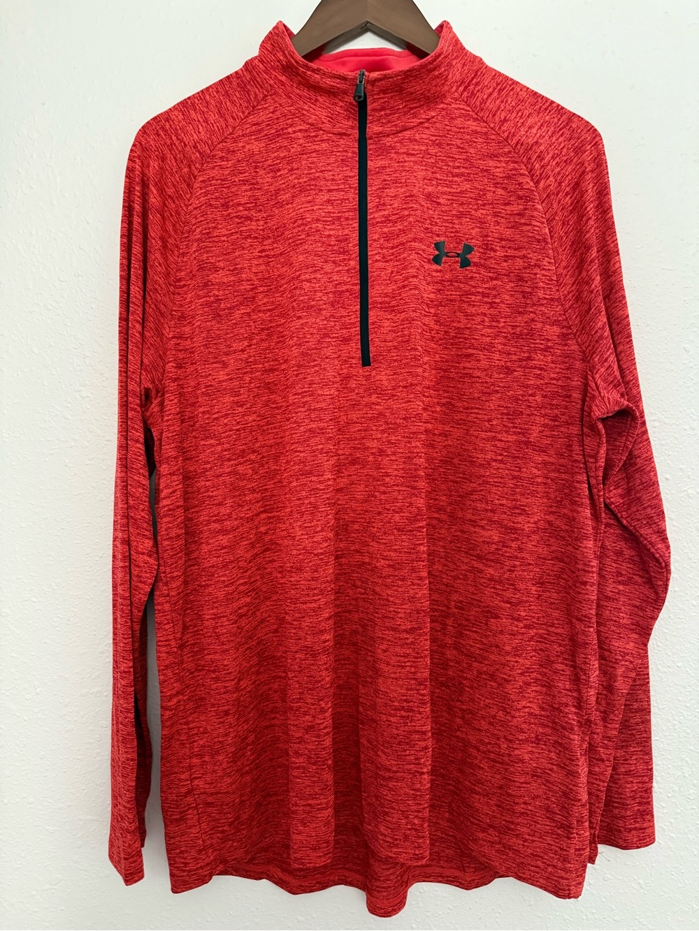 Under Armour HeatGear Red Heather Quarter Zip Pullover XL NWT